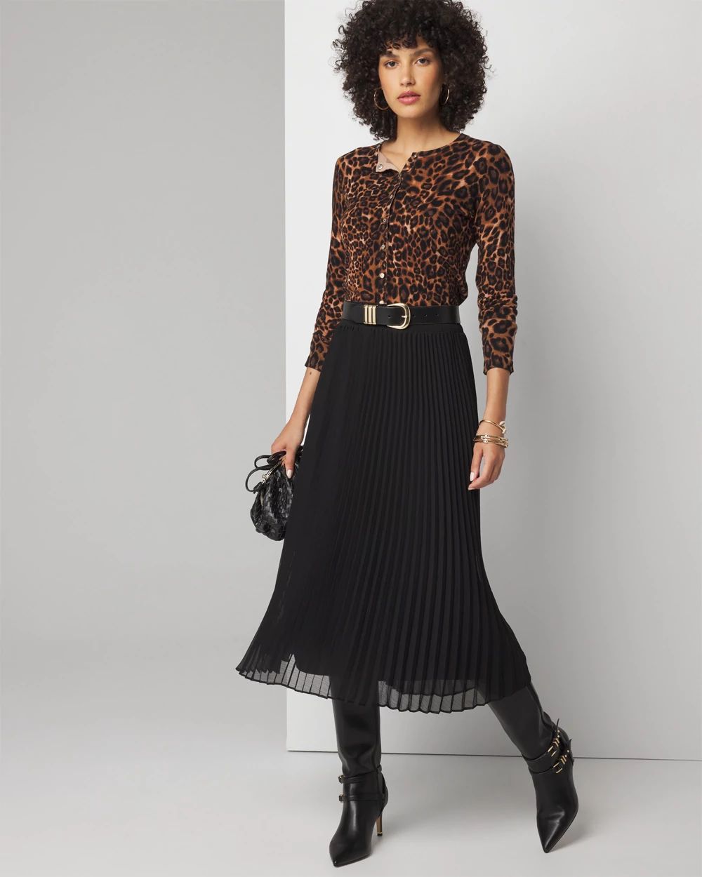 Pleated Chiffon Skirt White House Black Market